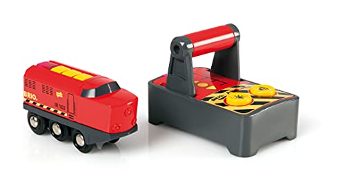 RIO World 33213 – RC Train – 2 Piece Wooden Toy Train Set For Kids Age 3 And Up - Railway-Themed Play Edition