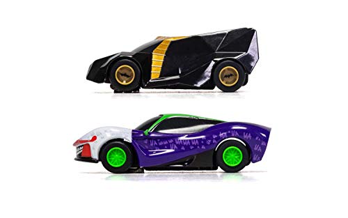 Micro Scalextric Justice League Batman Vs Joker Battery Powered 1:64 Slot Car Race Track Set G1155T Black - Track and Vehicle Play Edition