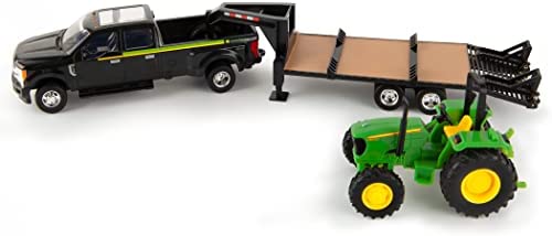 ERTL 1:32 Scale Ford F350 Pickup And Tractor Set — Includes John Deere Tractor Ford F350 Pickup And Gooseneck Trailer — 17.25 X 3.2 X 4.5 Inches — Ages 3 Years And Up - Farm and Construction Play Edition