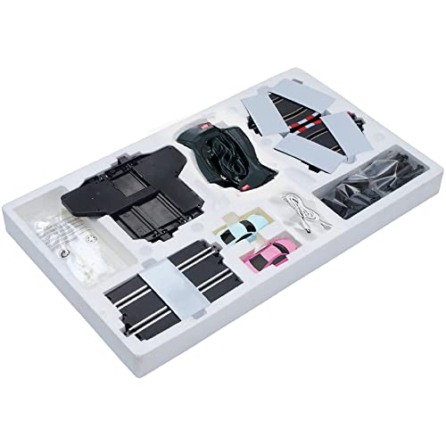Super 251 USB Power Slot Car Racing Set LED Headlights Strong Magnetic Base Mechanical Lap Counter & Powerbase Integrated As Combo Track For Ages 8 And Up - Track and Vehicle Play Edition