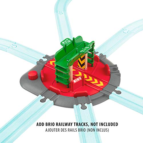 Promo World 33476 – Turntable & Figure – 2 Piece Wooden Toy Train Accessory For Kids Ages 3 And Up - Railway-Themed Play Edition