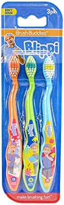 Thomas The Train & Friends Soft Toothbrushes 3 Pack Brush Buddies (Blue Yellow Red) - Railway-Themed Play Edition