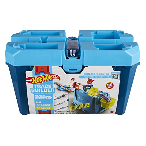 Wholesale Track Builder Unlimited Stunt Crash Box Playset With 18 Building Components In Storage Box With Lid & One 1:64 Scale Hot Wheels Car Awesome Gift For Kids 6 To 12 Years Old - Track and Vehicle Play Edition