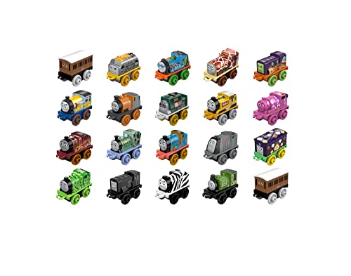 Budget MINIS Toy Train Pack Set Of 20 Miniature Push-Along Engines And Railway Vehicles For Preschool Pretend Play - Railway-Themed Play Edition
