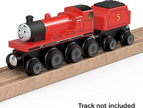 Cheap Wooden Railway James Engine And Coal Car Push-Along Train Made From Sustainably Sourced Wood For Kids 2 Years And Up - Railway-Themed Play Edition
