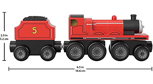 Cheap Wooden Railway James Engine And Coal Car Push-Along Train Made From Sustainably Sourced Wood For Kids 2 Years And Up - Railway-Themed Play Edition