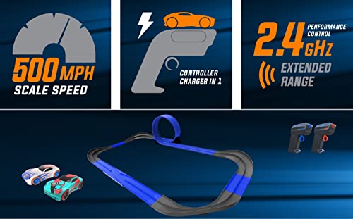 2.4 GHz Radio Control Remote Slot-Less Cordless Racing Blazin Loop Speedway Track Set With Two C - Track and Vehicle Play Edition