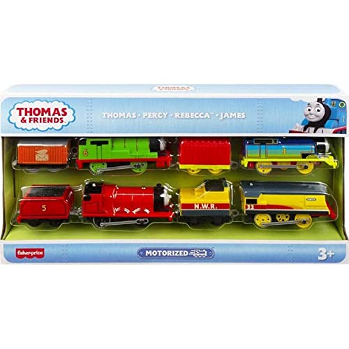 Percy James & Rebecca Train Engine Set – Set Of 4 Motorized Toy Train Engines For Preschool Kids Ages 3 Years & Ol - Railway-Themed Play Edition