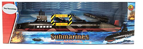 Promo 16.5 Inch Toy Navy Black Submarine With Sound Effects And Torpedo (2 Pack) - Ocean Adventure Play Edition