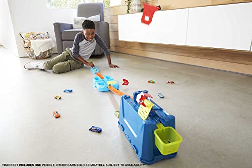 Wholesale Track Builder Unlimited Stunt Crash Box Playset With 18 Building Components In Storage Box With Lid & One 1:64 Scale Hot Wheels Car Awesome Gift For Kids 6 To 12 Years Old - Track and Vehicle Play Edition