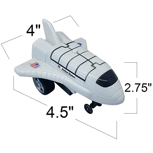 New Light Up Space Shuttle Toys Battery Operated Spaceship Toy With LEDs Sound And Push And Go Motion NASA Toys Outer Space Shuttle Toy Gifts For Boys And Girls Set Of 3 - Space Exploration Play Edition