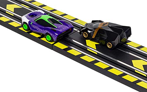 Micro Scalextric Justice League Batman Vs Joker Battery Powered 1:64 Slot Car Race Track Set G1155T Black - Track and Vehicle Play Edition