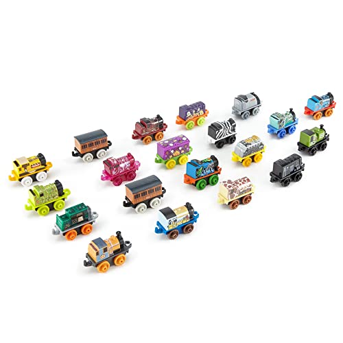 Budget MINIS Toy Train Pack Set Of 20 Miniature Push-Along Engines And Railway Vehicles For Preschool Pretend Play - Railway-Themed Play Edition