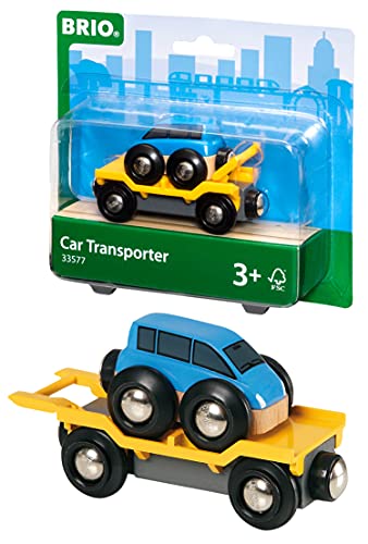 Promo World – 33577 Car Transporter 2 Piece Toy Train Accessory For Kids Ages 3 And Up - Railway-Themed Play Edition