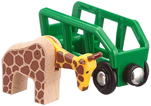 RIO World – 33724 Giraffe And Wagon 2 Piece Toy Train Accessory For Kids Ages 3 And Up Green - Railway-Themed Play Edition