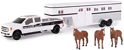 ERTL 1:32 Scale Ford F350 Pickup And Tractor Set — Includes John Deere Tractor Ford F350 Pickup And Gooseneck Trailer — 17.25 X 3.2 X 4.5 Inches — Ages 3 Years And Up - Farm and Construction Play Edition