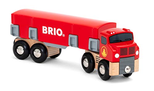 World 33657 – Lumber Truck – 6 Piece Wooden Toy Train For Kids Ages 3 And Up Grey - Railway-Themed Play Edition