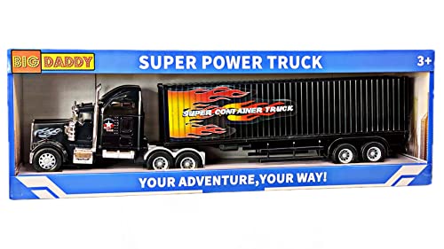 Rig Heavy Duty Tractor Trailer Transport Series Big Box Tractor Trailer (Colors May Vary) - Farm and Construction Play Edition