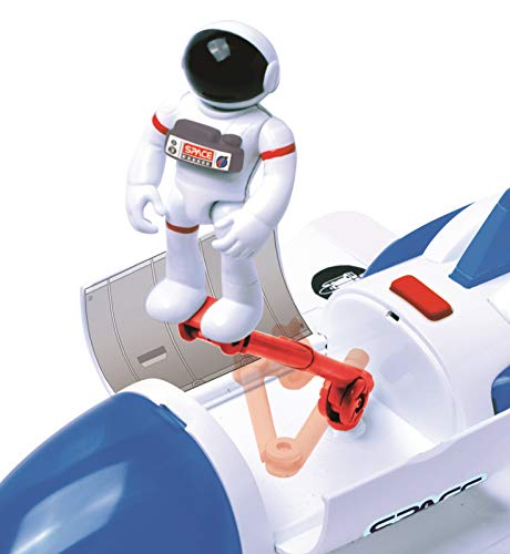 Stro Venture Space Shuttle Toy – Plastic Spaceship For Kids With Lights And Sound – Astronaut Figure Openable Cockpit And Compartment Extended Arm – Fun Space Gift Toys For Any Mission & Adventure - Space Exploration Play Edition