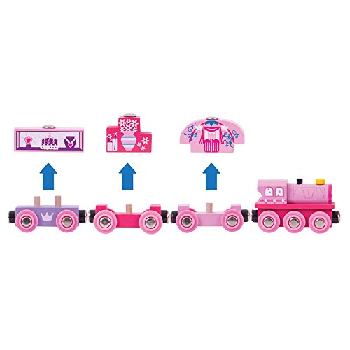 Princess Train Wooden Toys Girls Train Set Princess Toys Gifts For 3 4 5 Year Old Girls Train Set Pink Train Toddler Toy - Railway-Themed Play Edition
