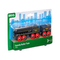 RIO World 33697 – Speedy Bullet Train – 2 Piece Wooden Toy Train Set For Kids Age 3 And Up - Railway-Themed Play Edition