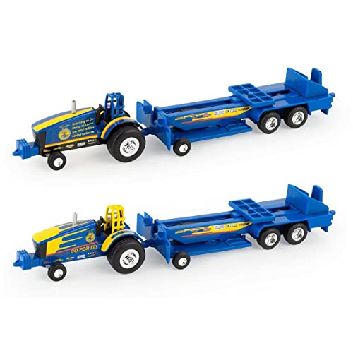 New Set Of 2 1/64 FFA Die-cast Pulling Tractors & Sleds 37480 - Farm and Construction Play Edition