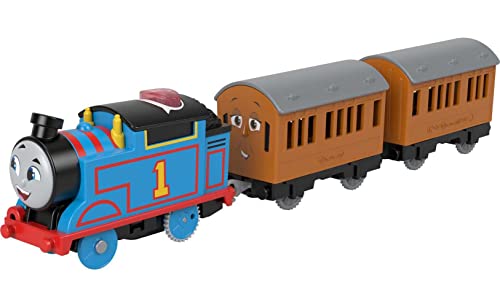 Thomas & Friends Motorized Talking Thomas Engine With Annie & Clarabel Battery-Powered Toy Train With Character Sounds And Phra - Railway-Themed Play Edition