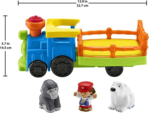 Little People Zoo Train Toy With Music And Sounds For Toddlers 1 Conductor And 2 Animal Toy Figures Choo-Choo Zoo Train - Railway-Themed Play Edition