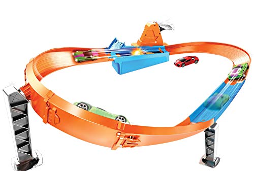 Rapid Raceway Champion Action Hot Wheels Championship Track Speed Boost Oval Track Ages 4 And Older - Track and Vehicle Play Edition