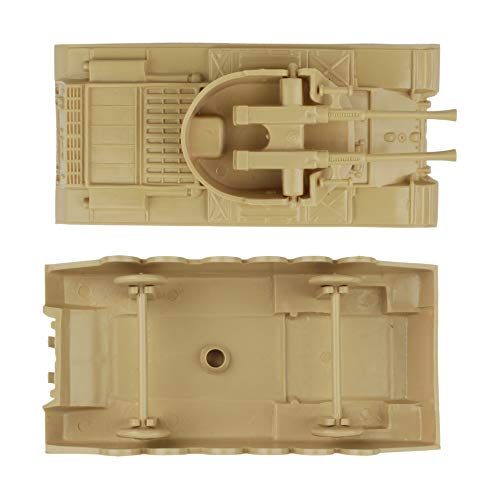 Promo Lassic Payton Anti-Aircraft Tanks – 4pc Tan Green Plastic Army Men Vehicle - Railway-Themed Play Edition