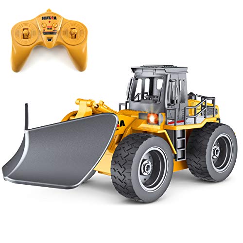 Deals Fisca RC Truck Remote Control Snow Plow 6 Channel 2.4G Alloy Snow Sweeper Vehicle 4WD Tractor Toy With Lights For Kid - Farm and Construction Play Edition