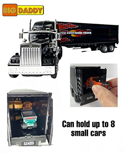 Rig Heavy Duty Tractor Trailer Transport Series Big Box Tractor Trailer (Colors May Vary) - Farm and Construction Play Edition