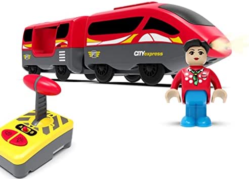 Budget Wooden Train Accessories Battery Operated Locomotive Train Remote Control Train For Track Set Powerful Engine Train Vehicles Fit All Major Brands Track Railway System (Battery Not Included) - Railway-Themed Play Edition