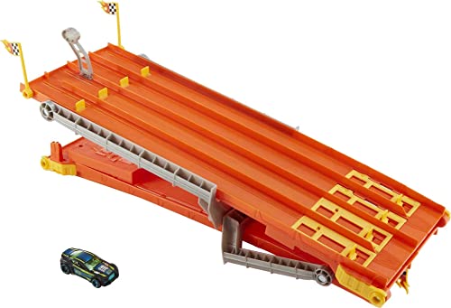 4-Lane Elimination Race Track Set Competitive Toy Car Racetrack Fair-Start Launcher 1 Hot Wheel Car Toy For Kids 4 Years Old & Up Amazon Exclusive - Track and Vehicle Play Edition
