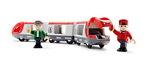 RIO World 33505 – Travel Train – 5 Piece Wooden Toy Train Set For Kids Age 3 And Up - Railway-Themed Play Edition