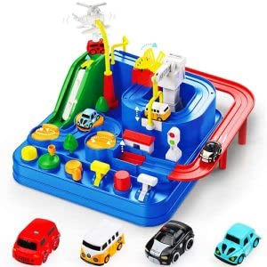New Car Adventure Toys Race Track For Toddlers – Boy Toy & Race Tracks For Boys – Toddler Car Toys Preschool Educational Toy Cars For Kids 3 4 5 6 7 Year Old Car Track Gifts For Kids - Track and Vehicle Play Edition
