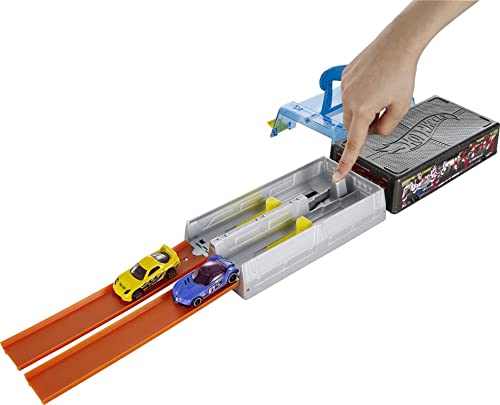Discount Race Case Track Set With 2 Hot Wheels Cars Dual Launcher For Side-By-Side Racing Storage Container Toy For Kids 4 Years Old & Up - Track and Vehicle Play Edition