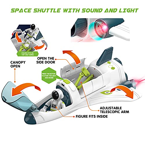 Cheap Space Shuttle Toys For 3 4 5 6 7 Year Old Boys Lights & Sounds Space Toys For Kids 3-5 With 2 Astronauts Toy Shuttle And Rover Spaceship Toys Playsets Birthday Easter Boys Girls - Space Exploration Play Edition