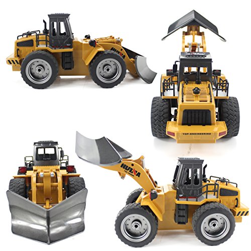 Deals Fisca RC Truck Remote Control Snow Plow 6 Channel 2.4G Alloy Snow Sweeper Vehicle 4WD Tractor Toy With Lights For Kid - Farm and Construction Play Edition