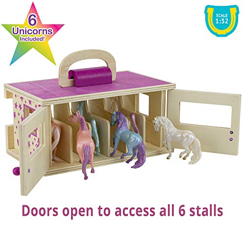 Top 10 Horses Unicorn Magic Wooden Stable Playset With 6 Unicorns 6 Piece Playset 6 Stablemates Unicorns Included 6 H X 9 L X 2.5 D 1:32 Scale Model 59218 Multicolo - Farm and Construction Play Edition