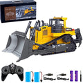Bnam Remote Control Bulldozer RC 1/16 Full Functional Construction Vehicle 2.4Ghz 9 Channel Dozer Front Loader Toy With Light And Sound For Kids Age 6 7 8 9 10 And Up Years Old - Farm and Construction Play Edition