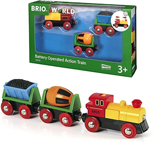 Budget RIO World – 33319 Battery Operated Action Train 3 Piece Toy Train For Kids Ages 3 And Up - Railway-Themed Play Edition