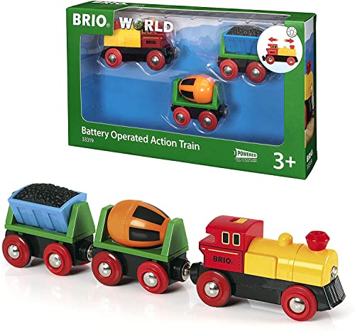 Budget RIO World – 33319 Battery Operated Action Train 3 Piece Toy Train For Kids Ages 3 And Up - Railway-Themed Play Edition