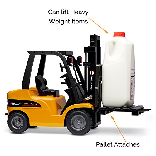 Deals Jumbo Remote Control Forklift 13 Inch Tall 8 Channel Full Functional Professional RC Forklift Construction Toys High Powered Motors 1:10 Scale – Heavy Metal – (TR-216) - Farm and Construction Play Edition