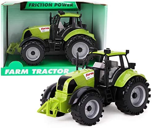 Friction Powered Farm Tractor With Opening Bonnet (Pink) - Farm and Construction Play Edition