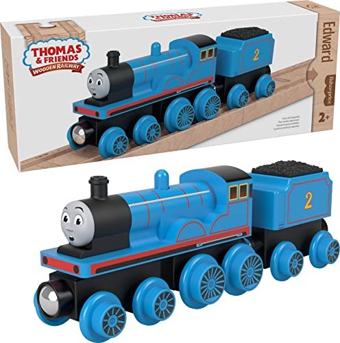 Cheap Wooden Railway James Engine And Coal Car Push-Along Train Made From Sustainably Sourced Wood For Kids 2 Years And Up - Railway-Themed Play Edition