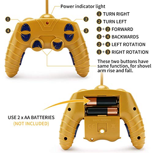 Remote Control Construction Toy – RC Bulldozer 1/24 Front Loader RC Tractor Vehicles With 2 Rechargeable Batteries Pretend Construction Playset Toys For 3 4 5 6 Years Old Boys Girls Kids Gift - Farm and Construction Play Edition