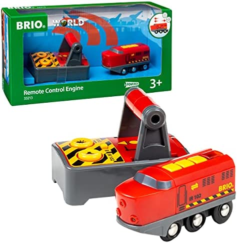 RIO World 33213 – RC Train – 2 Piece Wooden Toy Train Set For Kids Age 3 And Up - Railway-Themed Play Edition