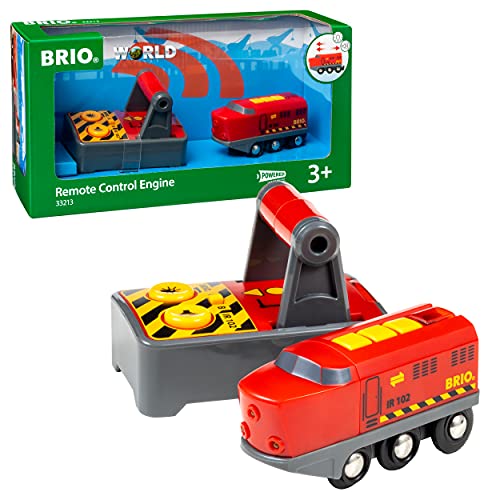 RIO World 33213 – RC Train – 2 Piece Wooden Toy Train Set For Kids Age 3 And Up - Railway-Themed Play Edition