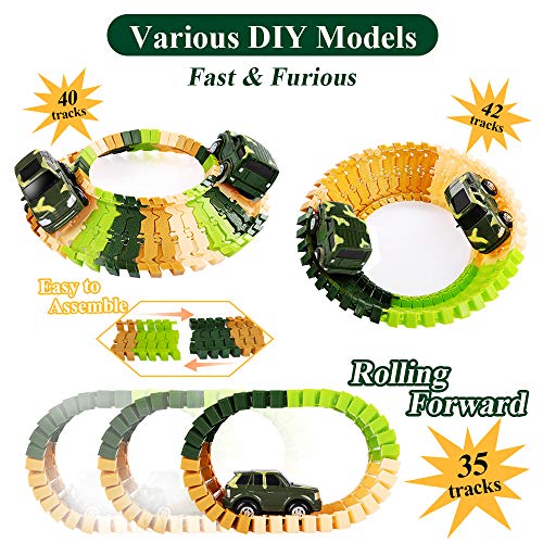 New Dinosaur Train Toys For Kids Longer Track 6 Realistic Jurassic Dino Figures 2 Electric Toy Car Twisted Flexible Train Track Set For Toddlers Boys & Girls 3 4 5 6 7 Years - Track and Vehicle Play Edition
